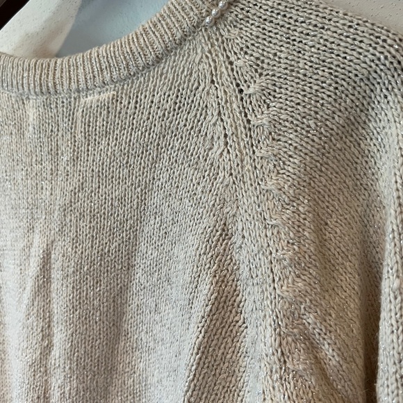 Vintage Extra Energy Beaded Collar Sequin Star Detail 3/4 Sleeve Sweater - Picture 9 of 10